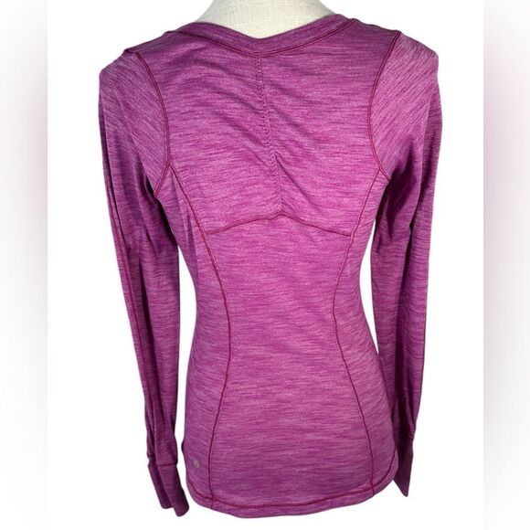 Lululemon Heathered Fuchsia Pink 5 Mile Long Sleeve Tee Top - Picture 9 of 12